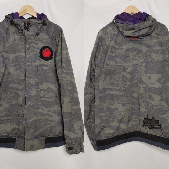 Nomis Snowboard Jacket Simon Chamberlain Signature Winter Outdoor Gray Purple M